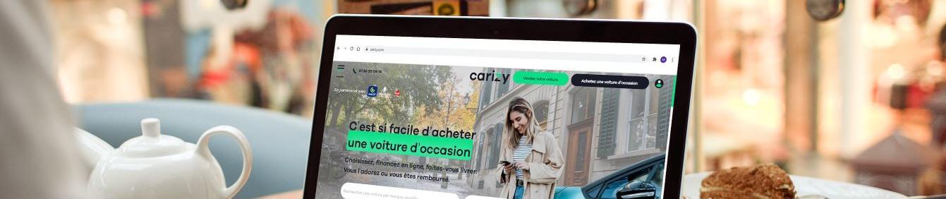 Site web Carizy affiché sur un ordinateur