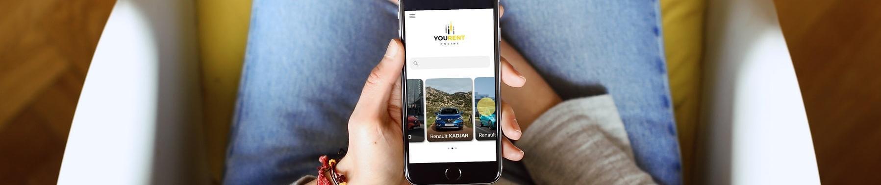 Le site YOU Rent Online sur un smartphone